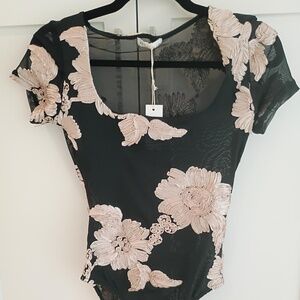 💋Mesh Embroidered Body Suit *NEW